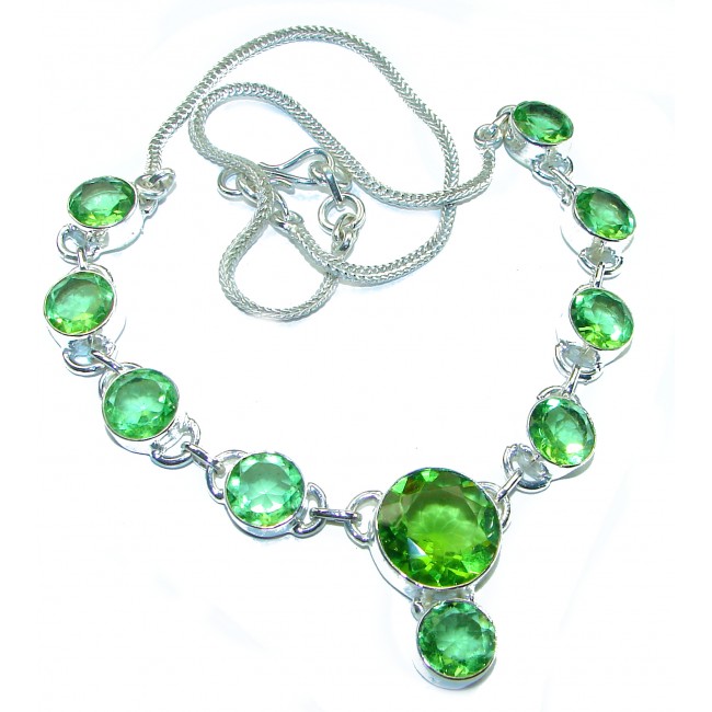 Juicy Green Topaz .925 Sterling Silver handcrafted incredible necklace