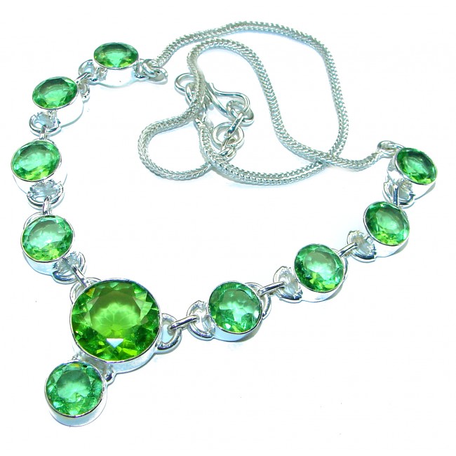 Juicy Green Topaz .925 Sterling Silver handcrafted incredible necklace