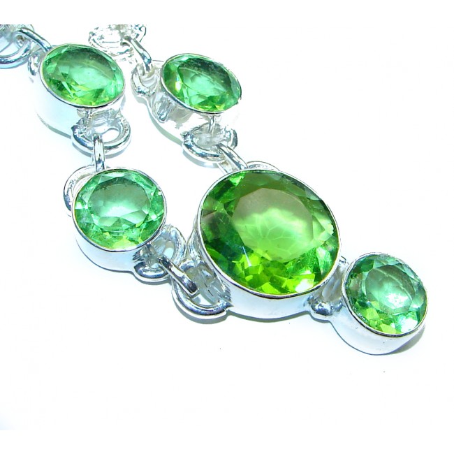 Juicy Green Topaz .925 Sterling Silver handcrafted incredible necklace