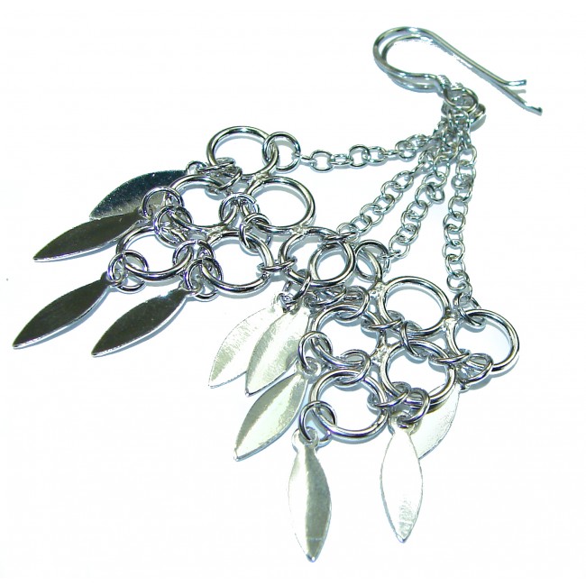 Free Spirit .925 Sterling Silver handmade Bali made long Earrings