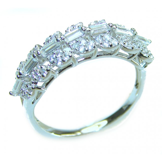 Radiant Femininity White Topaz .925 Sterling Silver handcrafted ring size 7 1/4