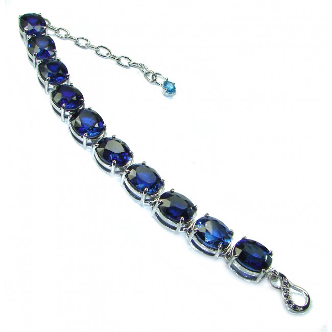 125.5 carat London Blue Topaz .925 Sterling Silver handcrafted Bracelet