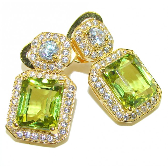 Giovanna Incredible Design Grandidierite 18K Gold over .925 Sterling Silver handcrafted earrings