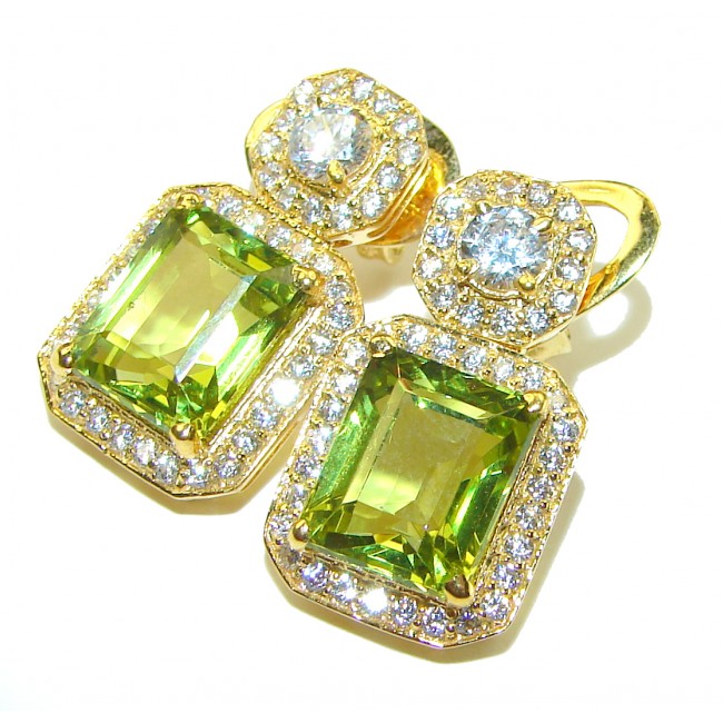 Giovanna Incredible Design Grandidierite 18K Gold over .925 Sterling Silver handcrafted earrings