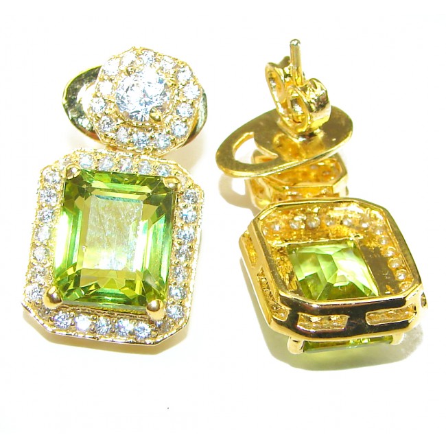 Giovanna Incredible Design Grandidierite 18K Gold over .925 Sterling Silver handcrafted earrings