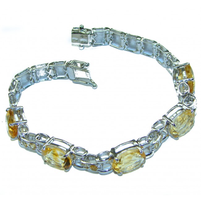 Genuine Citrine .925 Sterling Silver handcrafted Bracelet