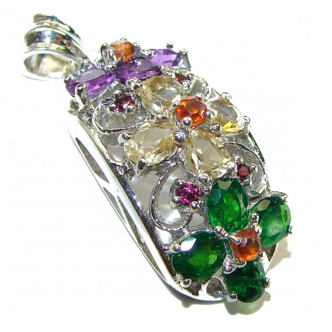 Genuine Authentic Multigem .925 Sterling Silver handcrafted Pendant