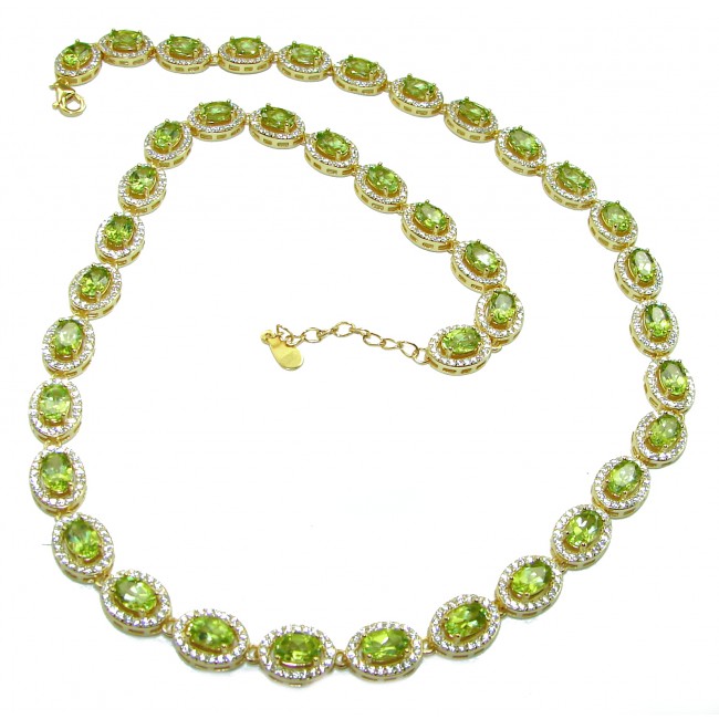 Diana authentic Peridot 14K Gold over .925 Sterling Silver handcrafted necklace