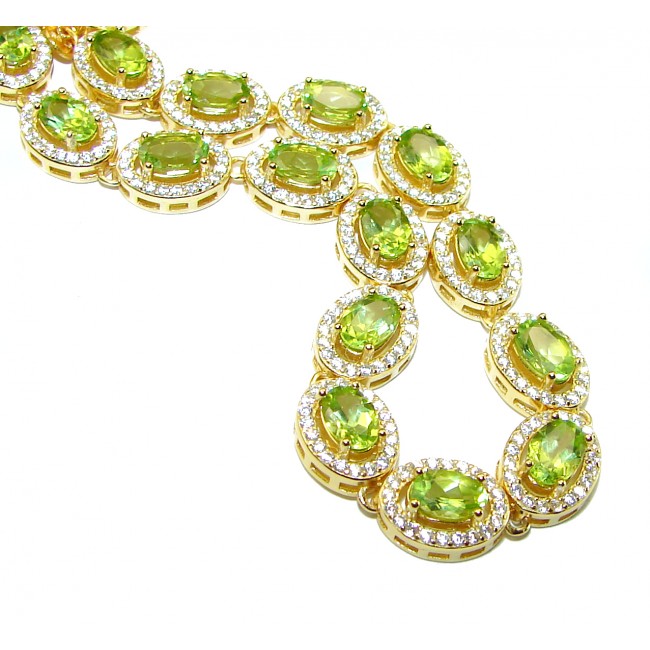 Diana authentic Peridot 14K Gold over .925 Sterling Silver handcrafted necklace