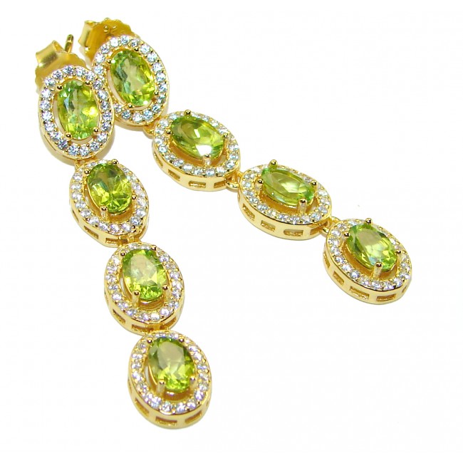 Diana authentic Peridot 14K Gold over .925 Sterling Silver handcrafted earrings