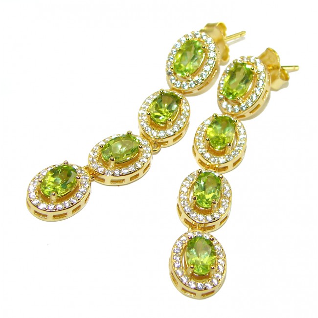 Diana authentic Peridot 14K Gold over .925 Sterling Silver handcrafted earrings