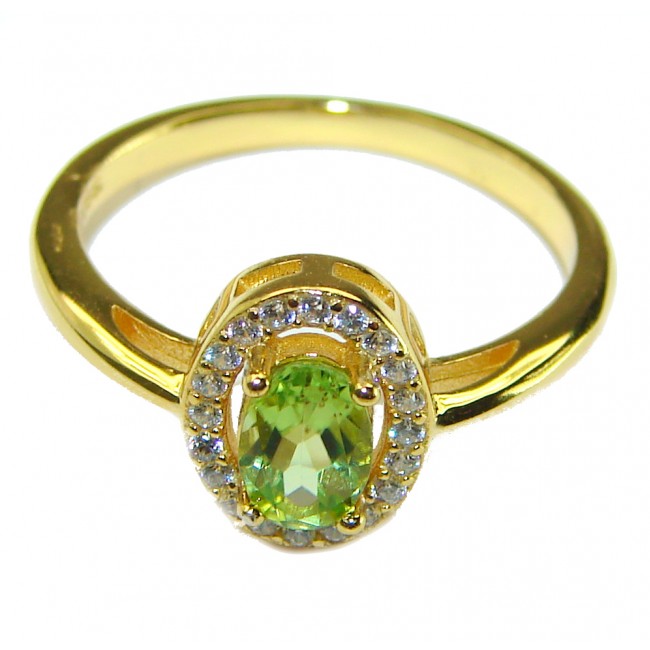 Diana authentic Peridot 14K Gold over .925 Sterling Silver handcrafted Ring s. 6