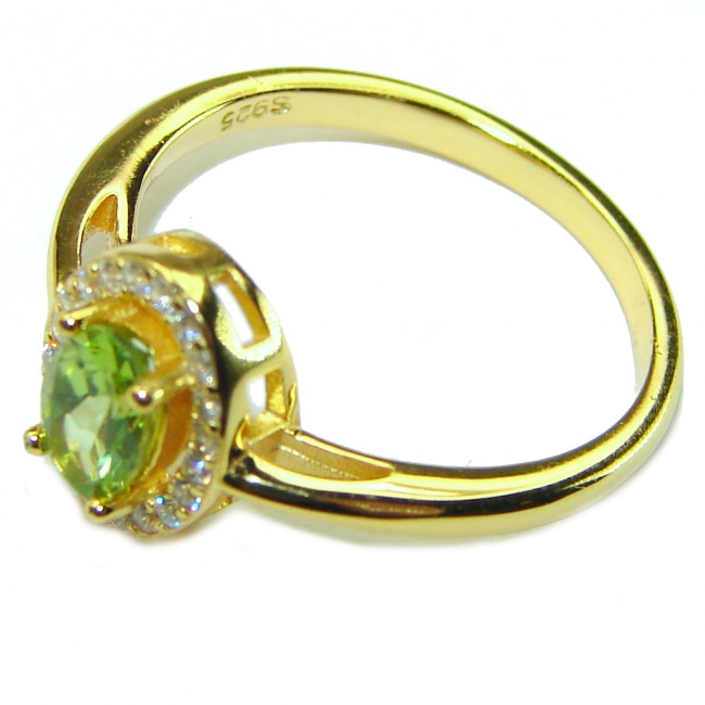 Diana authentic Peridot 14K Gold over .925 Sterling Silver handcrafted Ring s. 6