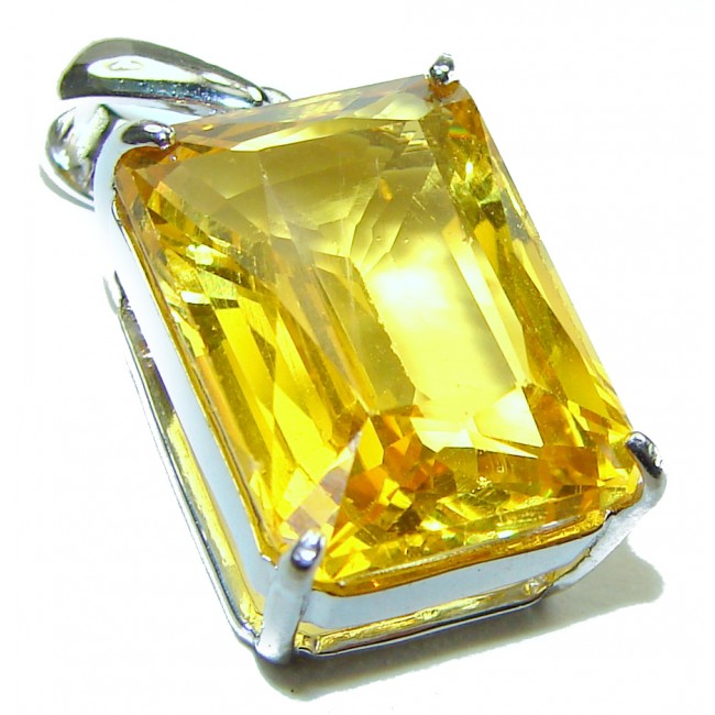 Luxurious 14.5 carat Citrine .925 Sterling Silver handmade Pendant