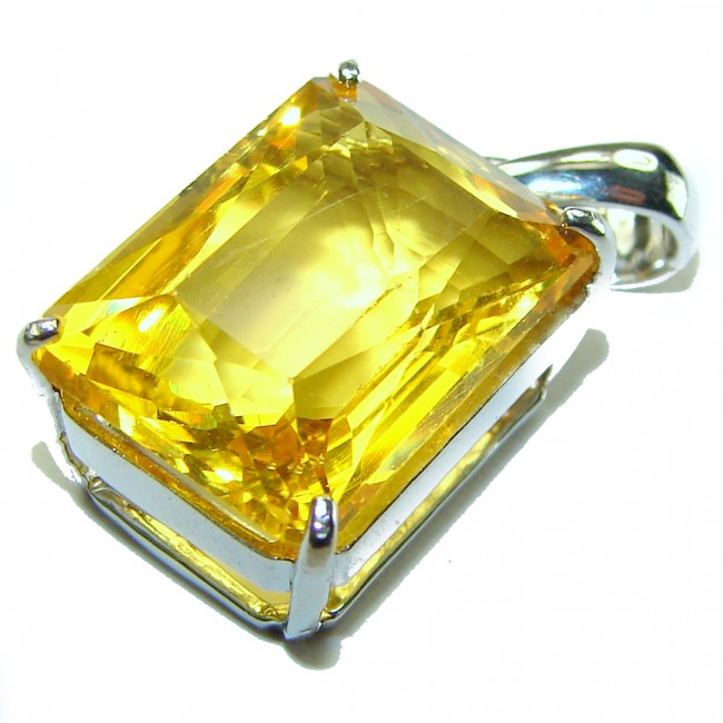 Luxurious 14.5 carat Citrine .925 Sterling Silver handmade Pendant