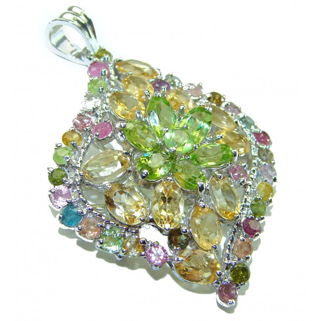 Exotic Beauty 45.5 CARAT Authentic Peridot .925 Sterling Silver handmade Pendant