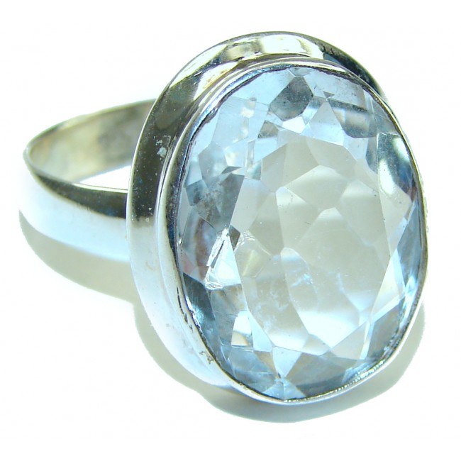 White Topaz .925 Sterling Silver handcrafted ring size 10 1/2