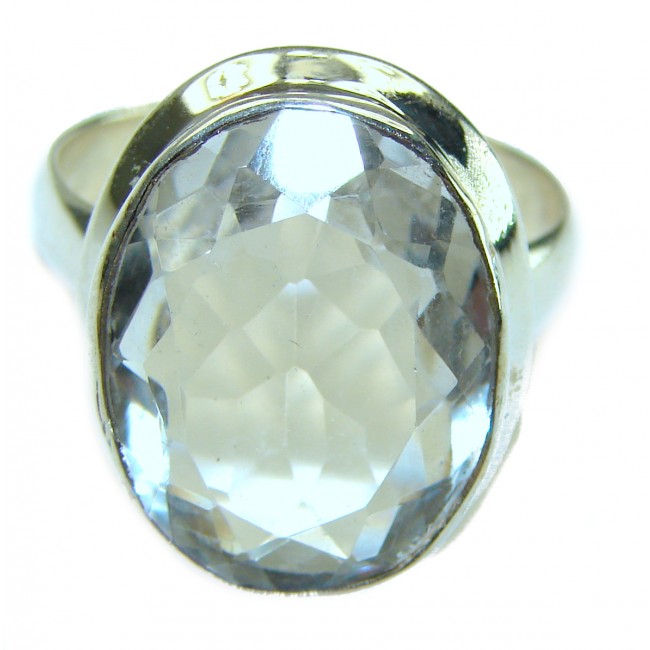 White Topaz .925 Sterling Silver handcrafted ring size 10 1/2