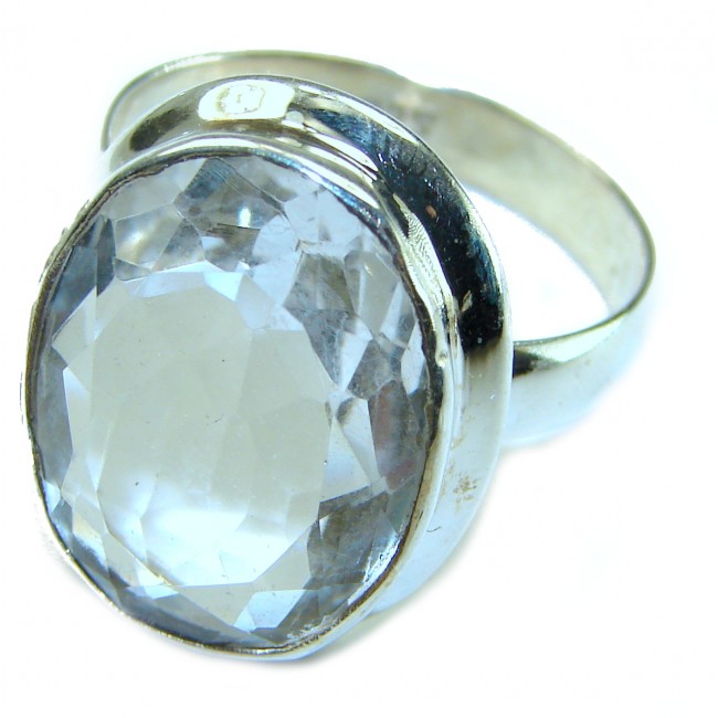 White Topaz .925 Sterling Silver handcrafted ring size 10 1/2