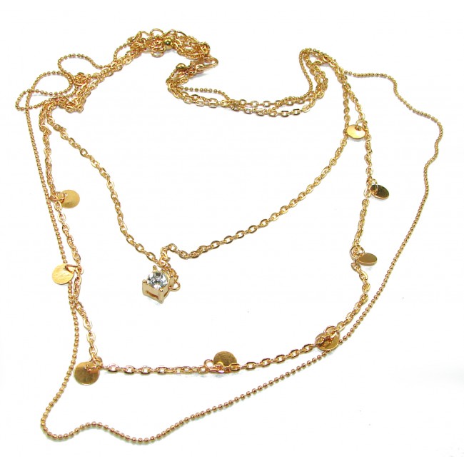 Multilayer Necklace Gold over .925 Sterling Silver handcrafted necklace