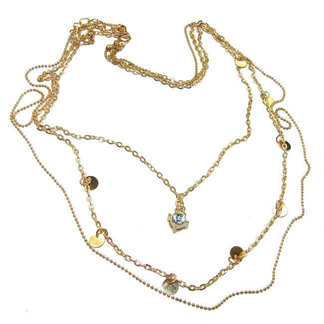 Multilayer Necklace Gold over .925 Sterling Silver handcrafted necklace