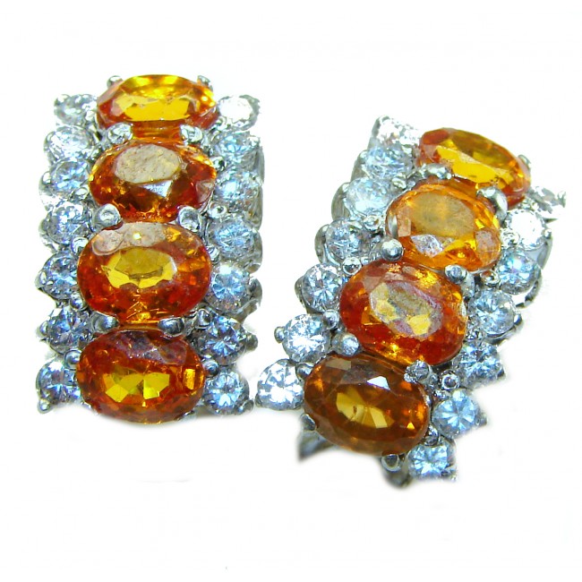 Exclusive authentic Citrine .925 Sterling Silver handmade Earrings