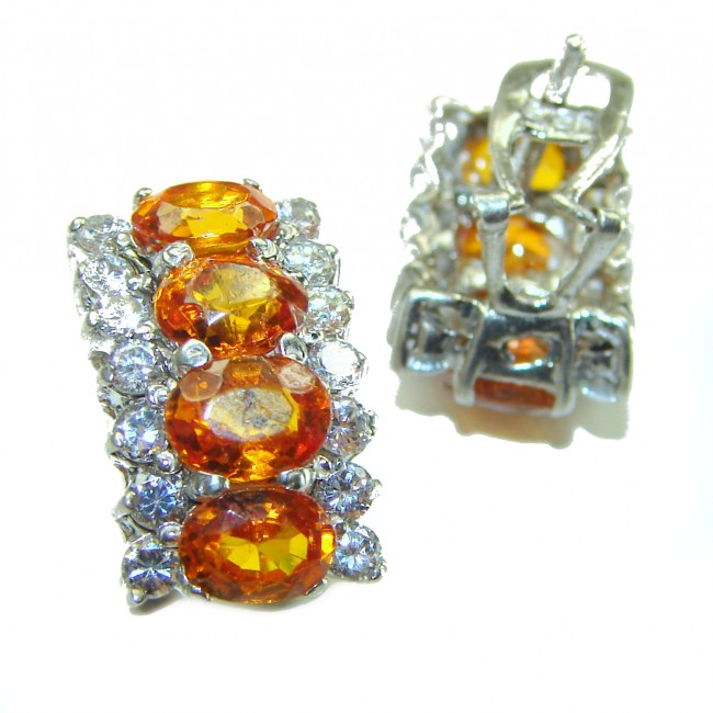 Exclusive authentic Citrine .925 Sterling Silver handmade Earrings