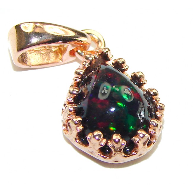 Milky Way 4.6CTW Authentic Black Opal 18K Gold over .925 Sterling Silver handmade Pendant