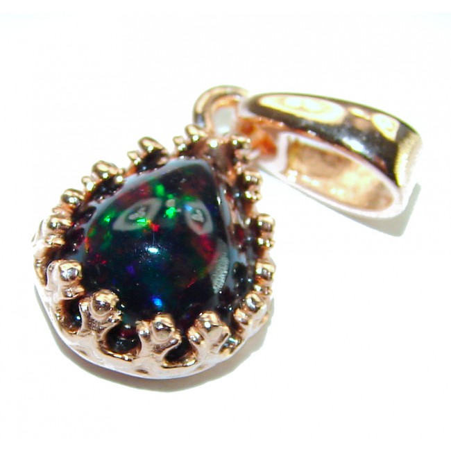 Milky Way 4.6CTW Authentic Black Opal 18K Gold over .925 Sterling Silver handmade Pendant