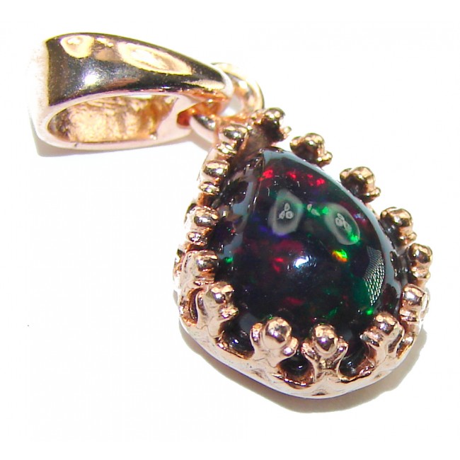 Milky Way 4.6CTW Authentic Black Opal 18K Gold over .925 Sterling Silver handmade Pendant