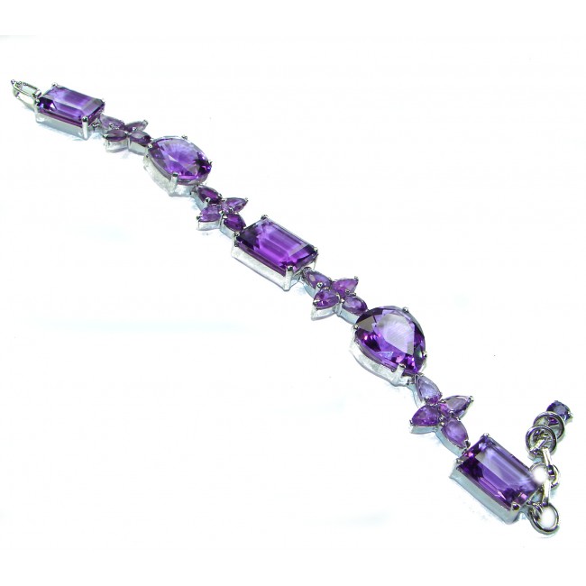 Purple Beauty 135.8 carat authentic African Amethyst .925 Sterling Silver handcrafted Bracelet