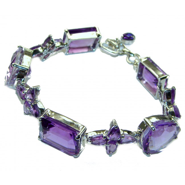 Purple Beauty 135.8 carat authentic African Amethyst .925 Sterling Silver handcrafted Bracelet