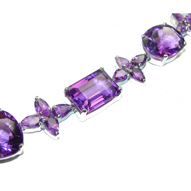 Purple Beauty 135.8 carat authentic African Amethyst .925 Sterling Silver handcrafted Bracelet