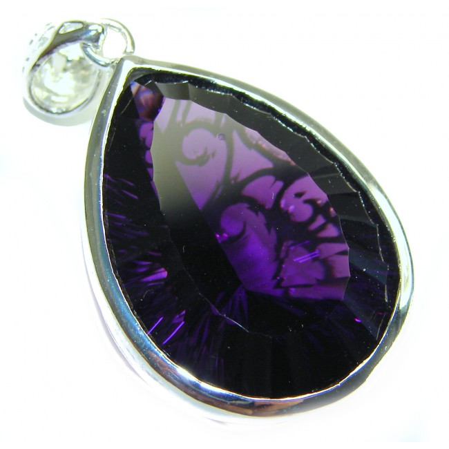 Vintage Design 45.5 carat Amethyst .925 Sterling Silver handcrafted Pendant