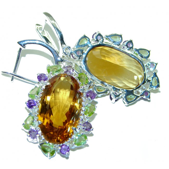 Liliana 33.5 carat Champagne Topaz .925 Sterling Silver Oversized Earrings