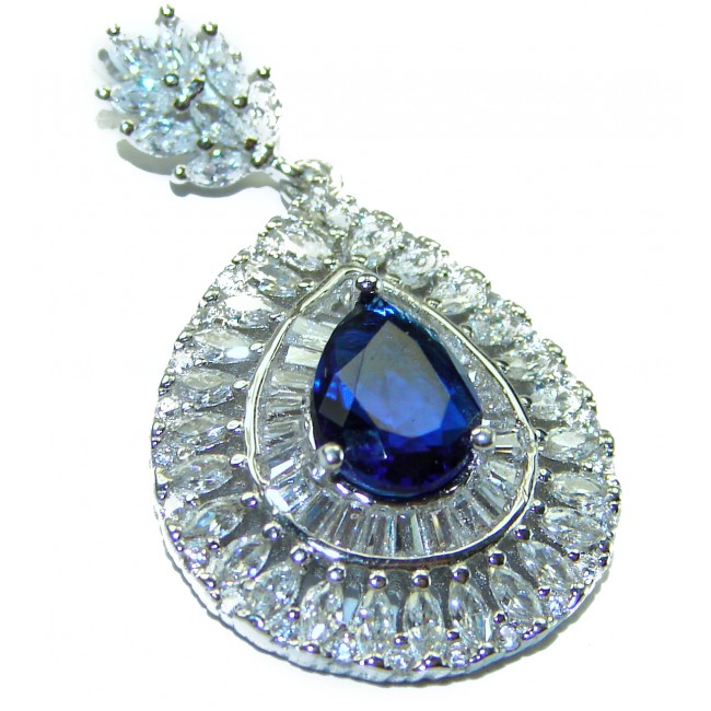 2.5 carat Sapphire .925 Sterling Silver handcrafted Pendant