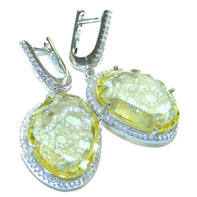 Splendid 14.5 carat Citrine .925 Sterling Silver Handcrafted Earrings