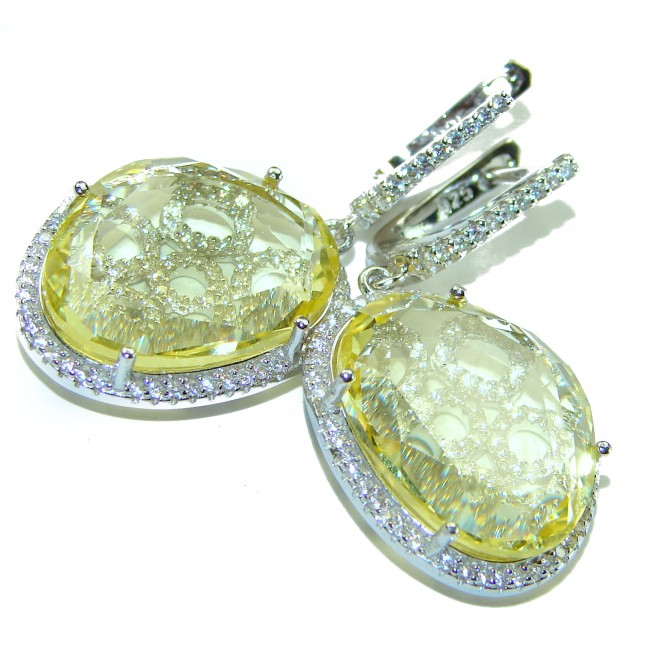 Splendid 14.5 carat Citrine .925 Sterling Silver Handcrafted Earrings