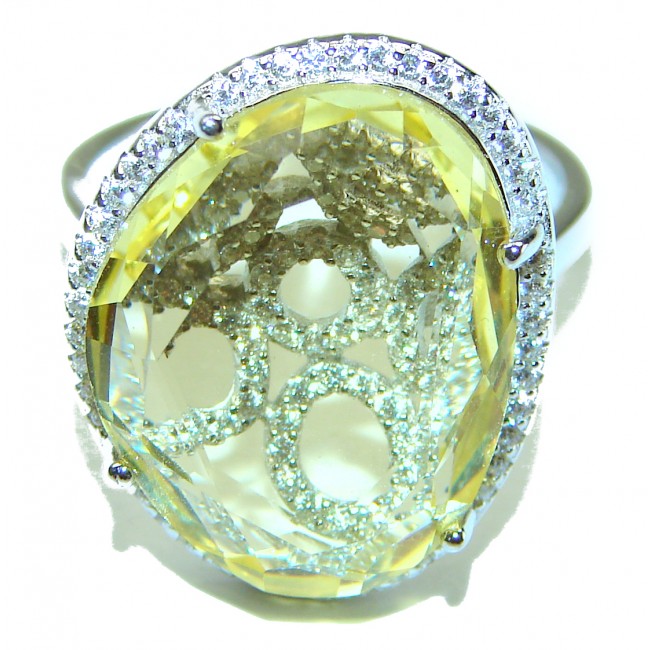 Splendid 14.5 carat Citrine .925 Sterling Silver Handcrafted Ring size 8