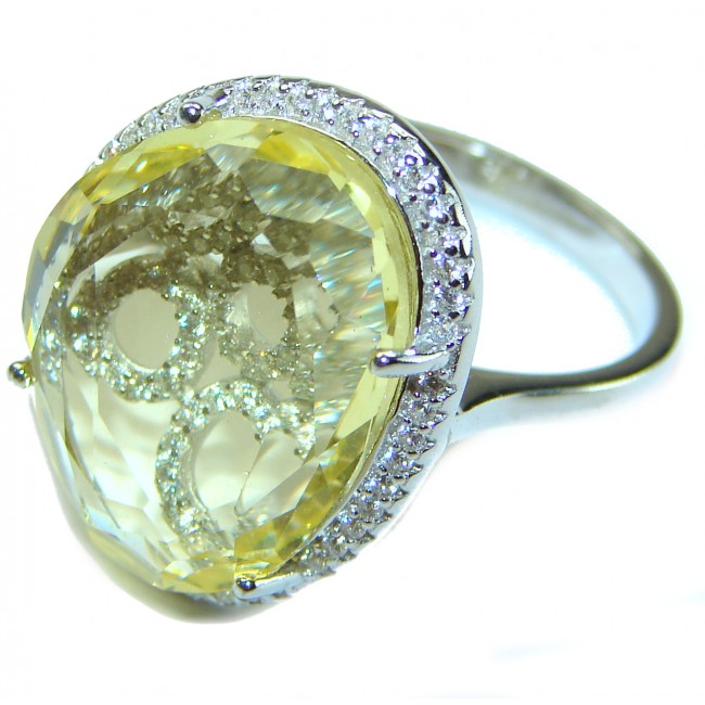 Splendid 14.5 carat Citrine .925 Sterling Silver Handcrafted Ring size 8