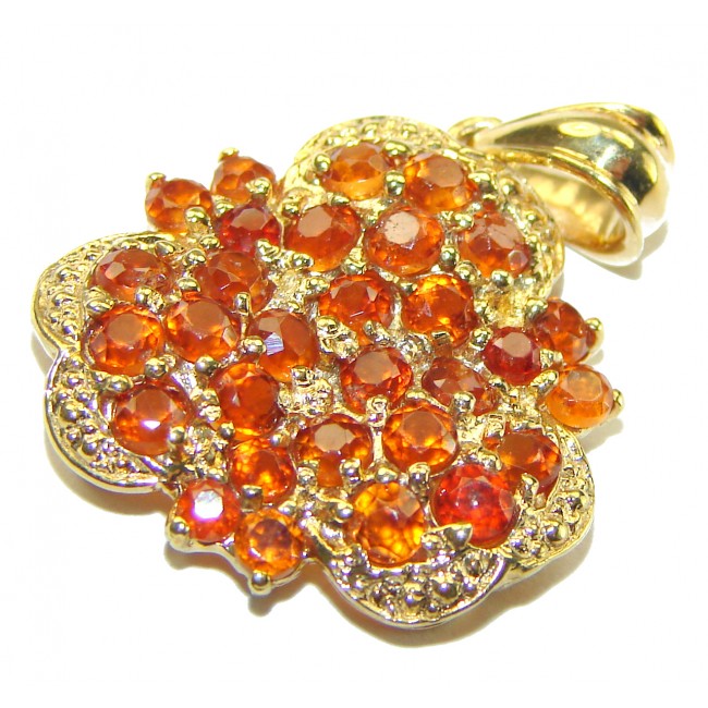 Francesca authentic orange Sapphire .925 Sterling Silver handcrafted Pendant