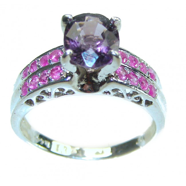 4.5 carat Amethyst .925 Sterling Silver Handcrafted Ring size 8