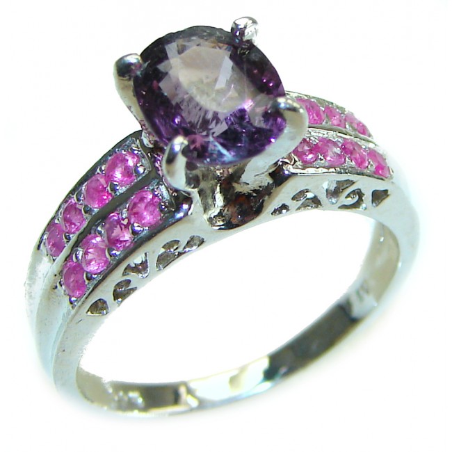 4.5 carat Amethyst .925 Sterling Silver Handcrafted Ring size 8