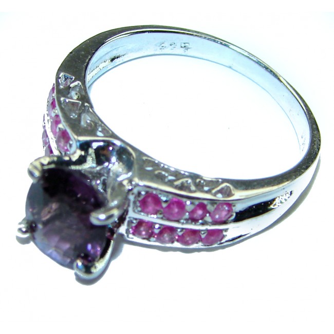 4.5 carat Amethyst .925 Sterling Silver Handcrafted Ring size 8