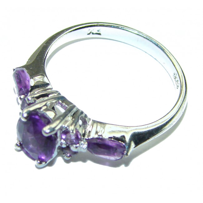 Purple Beauty 3.5 carat Amethyst .925 Sterling Silver Handcrafted Ring size 6 1/2