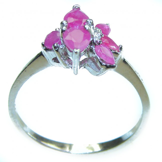 Unique design 2.5 carat Ruby .925 Sterling Silver Handcrafted Ring size 9 1/4