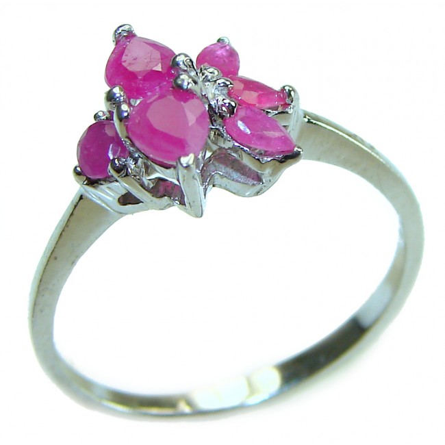 Unique design 2.5 carat Ruby .925 Sterling Silver Handcrafted Ring size 9 1/4