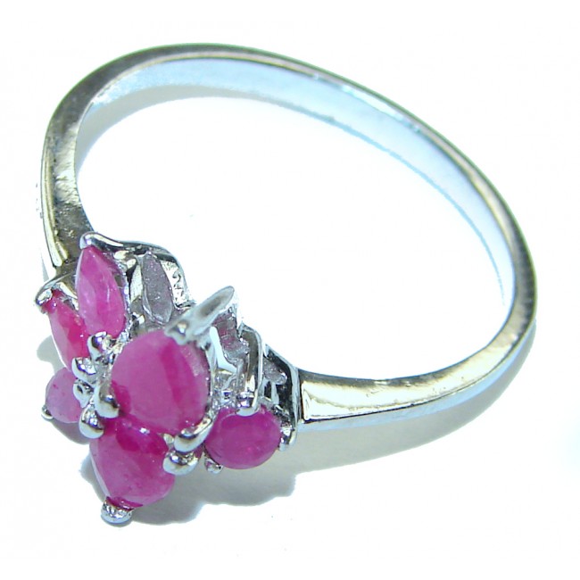 Unique design 2.5 carat Ruby .925 Sterling Silver Handcrafted Ring size 9 1/4