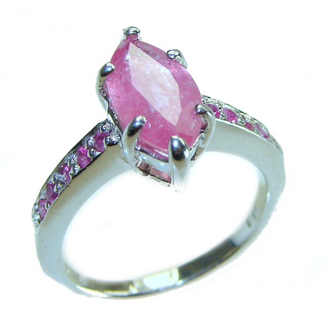 Unique design 2.5 carat Amethyst Ruby .925 Sterling Silver Handcrafted Ring size 5