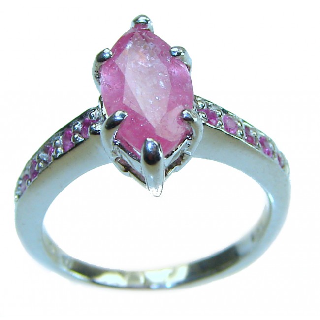 Unique design 2.5 carat Amethyst Ruby .925 Sterling Silver Handcrafted Ring size 5